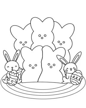 Dibujo de Imgi 14 Peeps Bunny And Chick Coloring Pagepng para Colorear