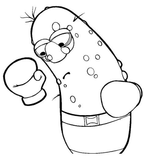 Dibujo de Boxeador de Pepino para Colorear
