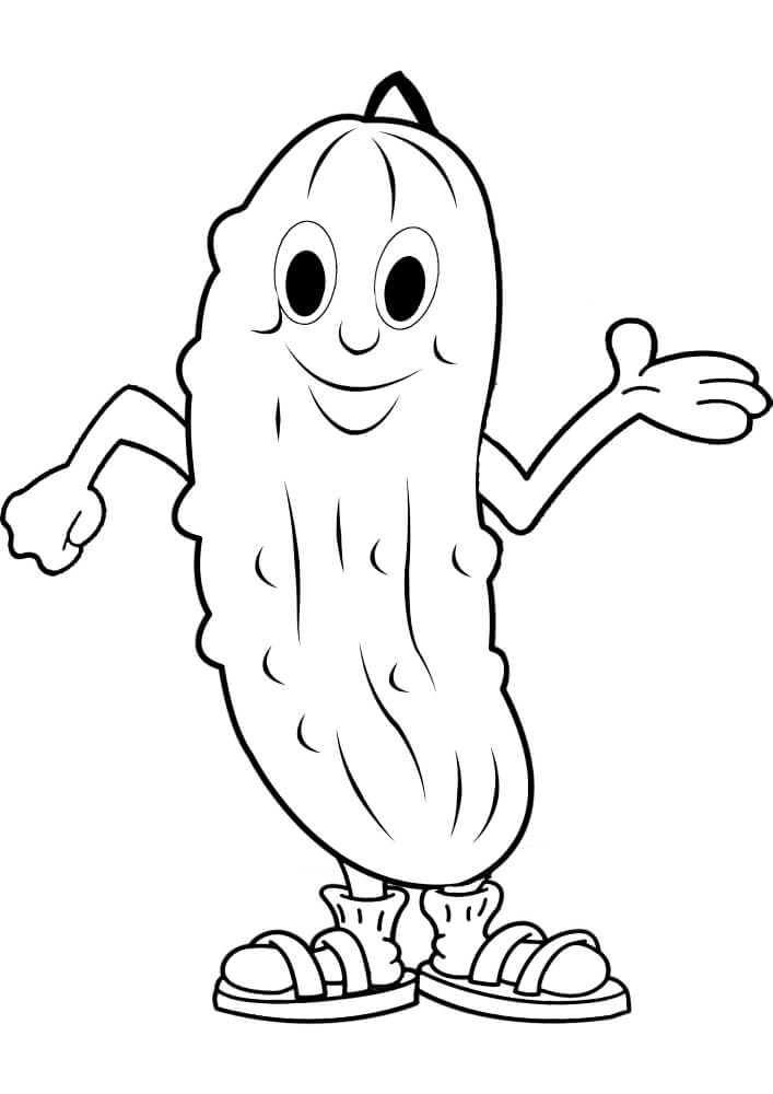 Dibujo de Feliz Pepino para Colorear