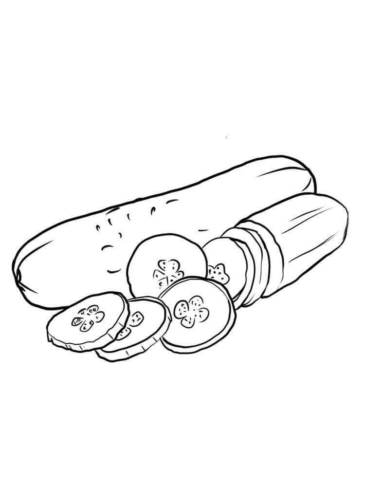 Dibujo de Los Pepinos Se Cortan para Colorear