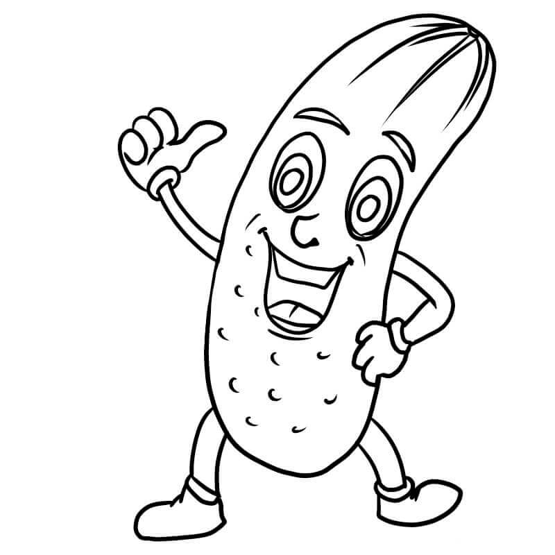 Dibujo de Pepino Divertido para Colorear