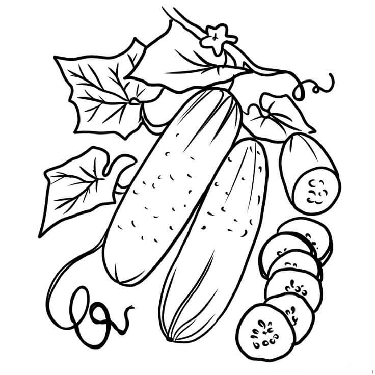 Dibujo de Pepino Impresionante para Colorear