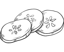 Dibujo de Rebanadas de Pepino para Colorear