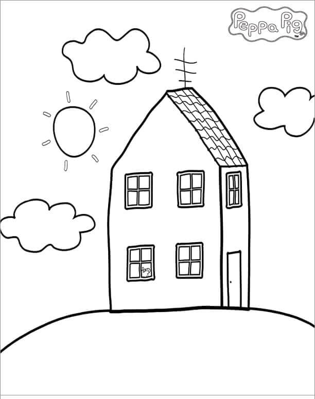 Dibujo de Casa de Peppa Pig para Colorear
