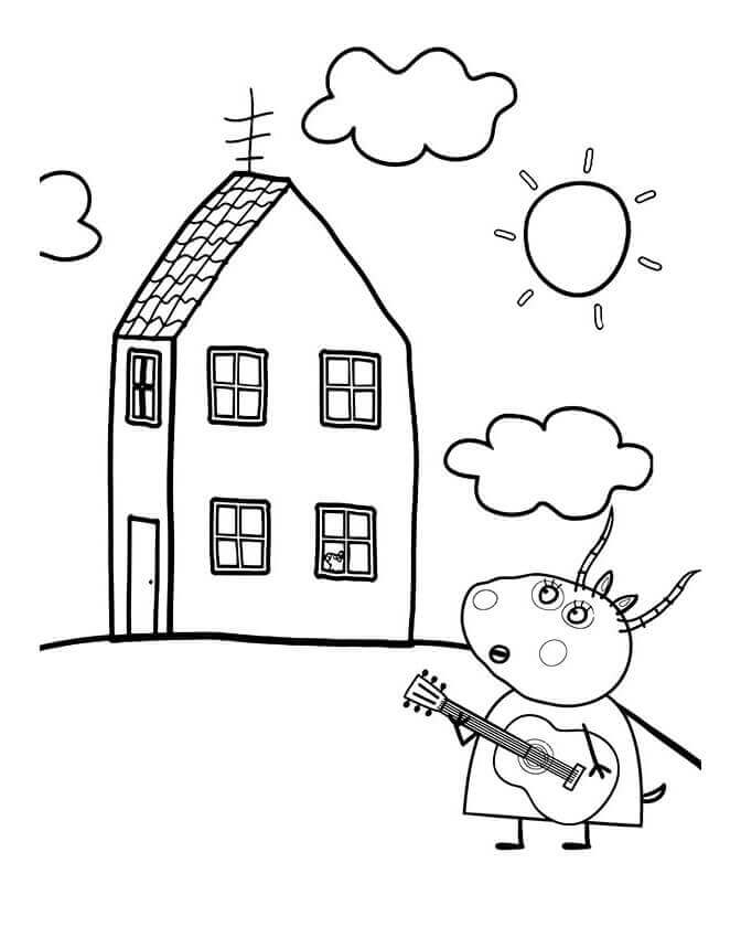 Dibujo de Madame Gazelle Cantando para Colorear