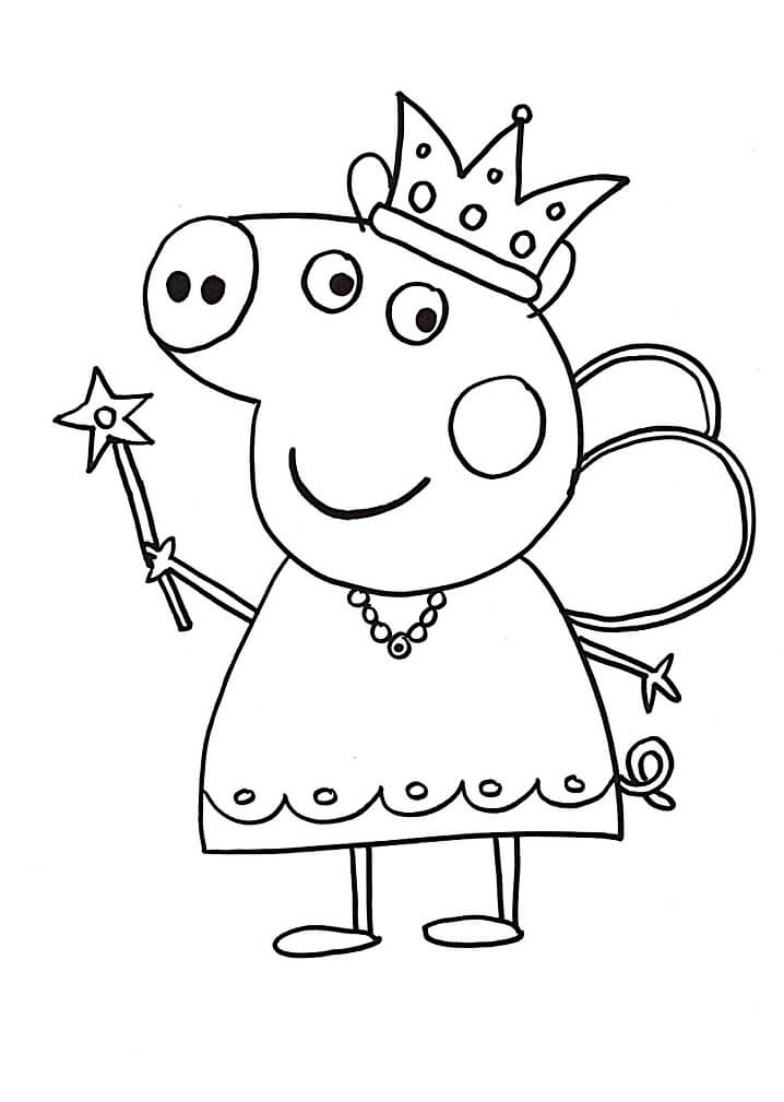 Dibujo de Princesa Peppa Pig para Colorear