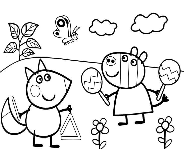 Dibujo de Suzy y Freddy para Colorear