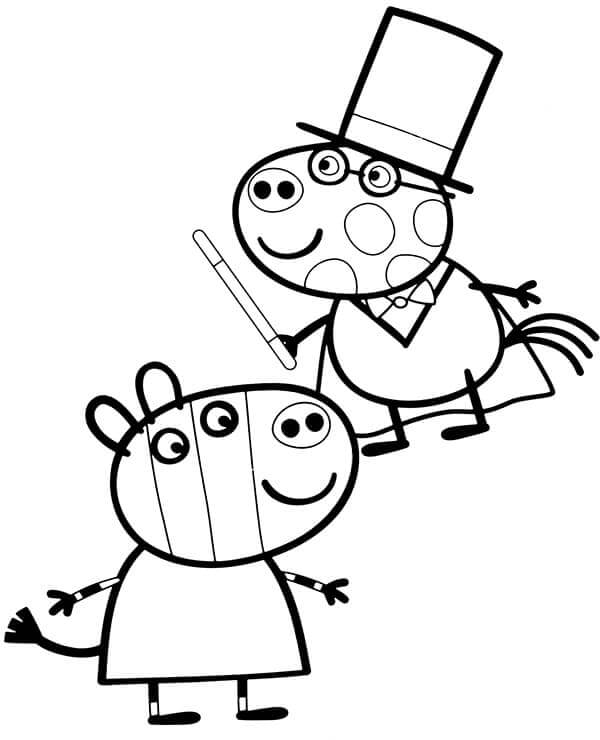 Dibujo de Suzy y Pedro para Colorear