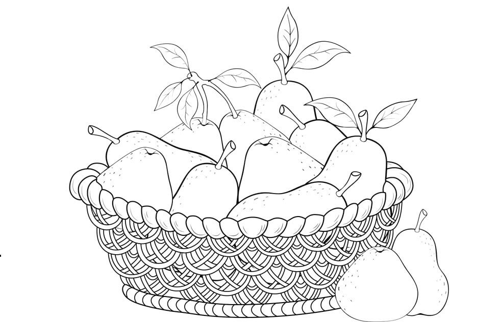 Dibujo de Caja de Peras para Colorear