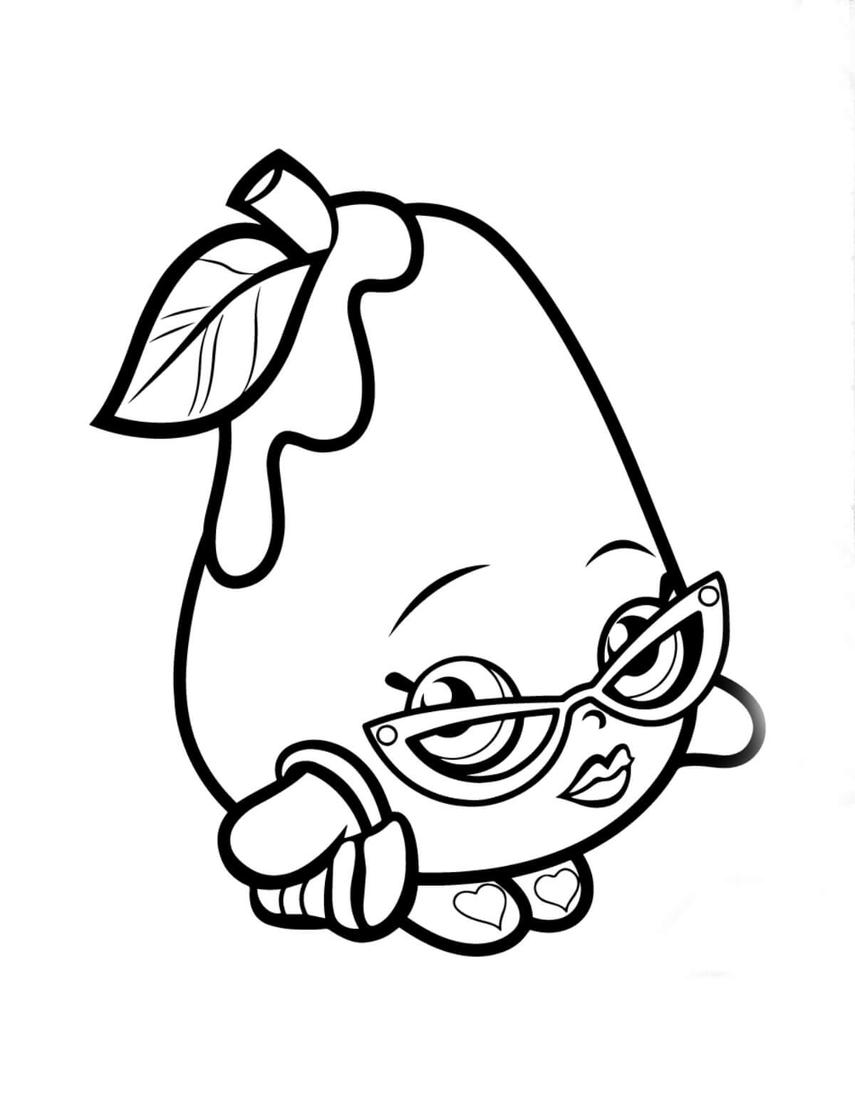 Dibujo de Linda Chica Pera para Colorear