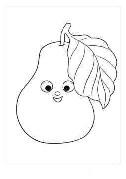 Dibujo de Pera Feliz para Colorear