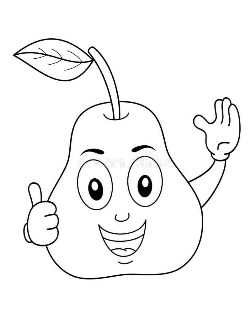 Dibujo de Pera Fresca para Colorear