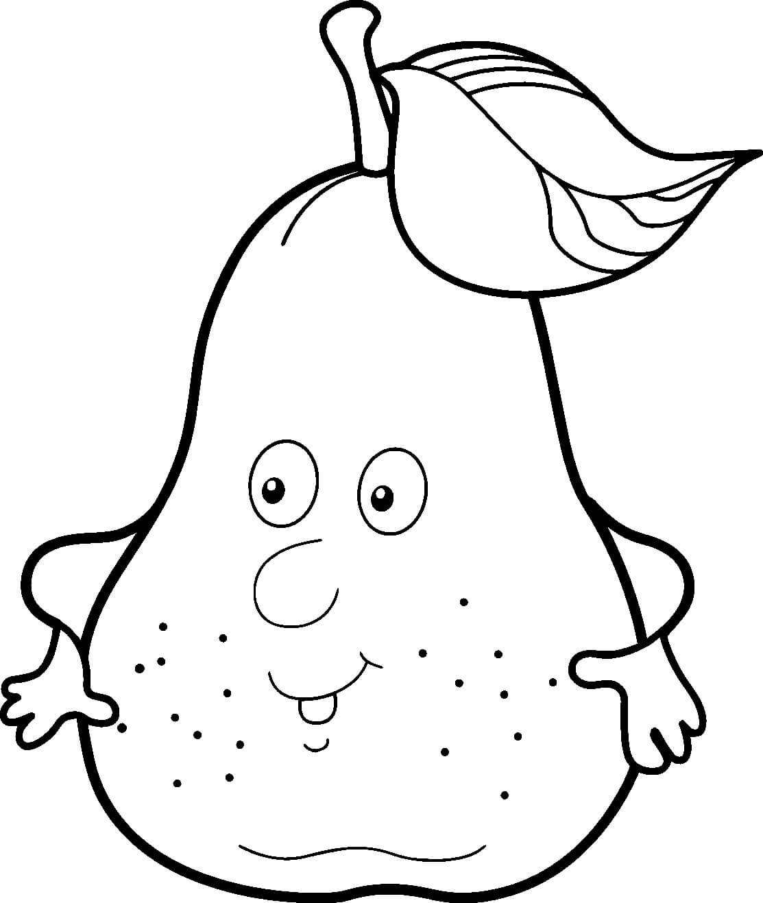 Dibujo de Pera Lindo para Colorear