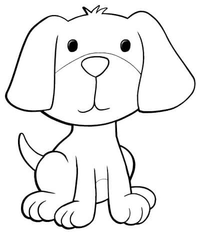 Dibujo de Cachorro de Dibujos Animados para Colorear