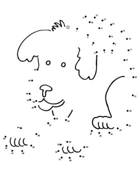 Dibujo de Perrito Punto a Puntos para Colorear