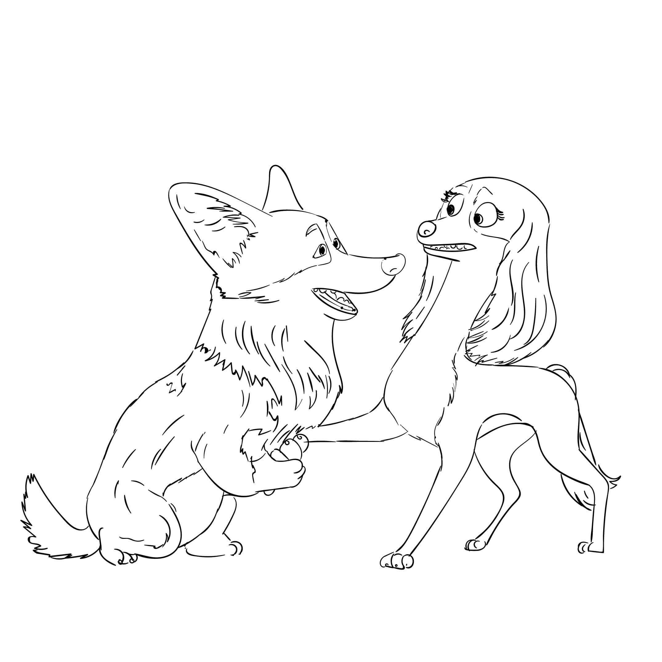 Dibujo de Corgi de la Reina para Colorear