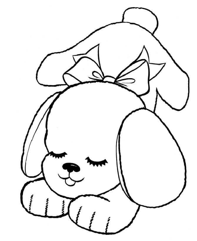 Dibujo de Dibujar un Perro Durmiendo para Colorear