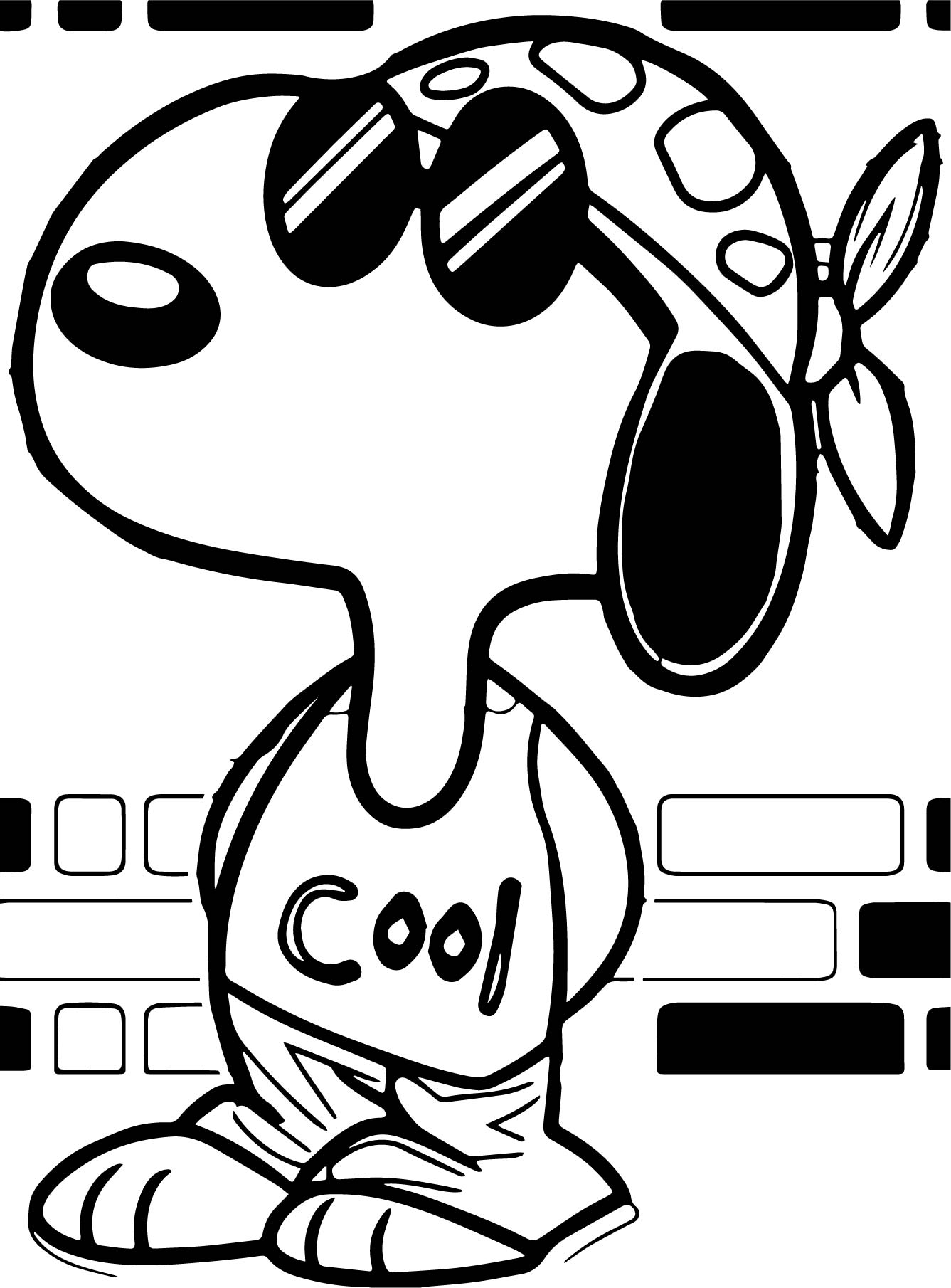 Dibujo de El Estilo Mas Cool de Snoopy para Colorear