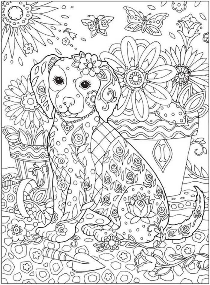 Dibujo de El Perro Es para Adultos para Colorear