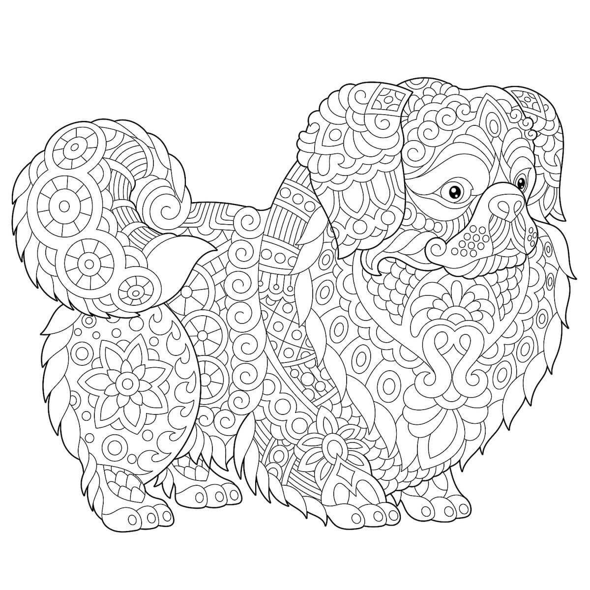 Dibujo de Perro Mandala para Colorear