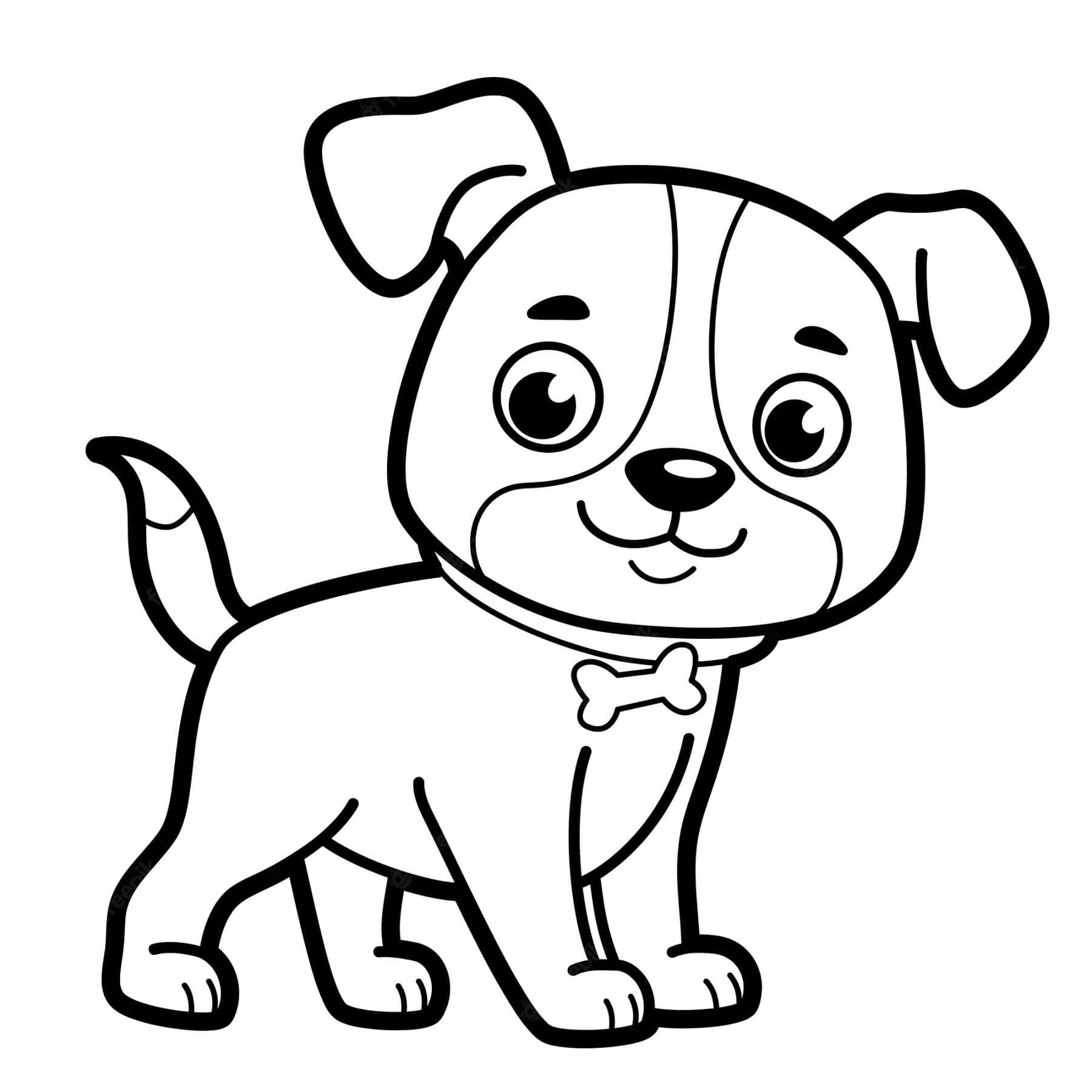 Dibujo de Perro Sonriente para Colorear