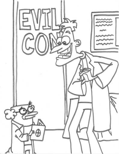 Dibujo de El Doctor Perry y Doofenshmirtz para Colorear