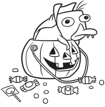 Dibujo de Perry en Calabaza para Colorear