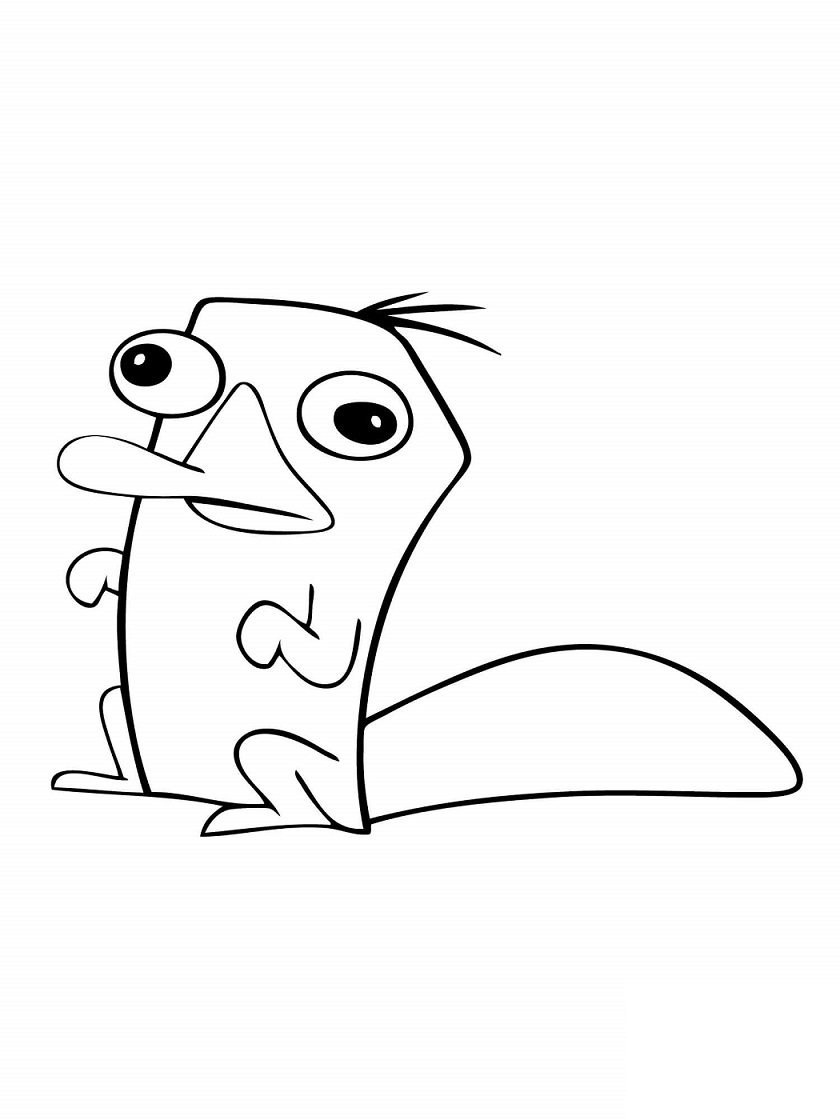 Dibujo de Lindo Perry el Ornitorrinco para Colorear