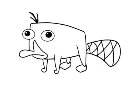 Dibujo de Perry de Phineas y Ferb para Colorear