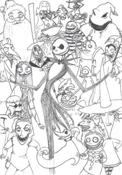 Dibujo de La Boda de Jack Skellington para Colorear