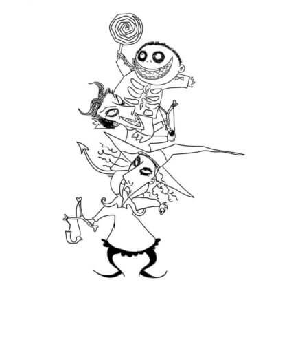 Dibujo de Tres Monstruos para Colorear
