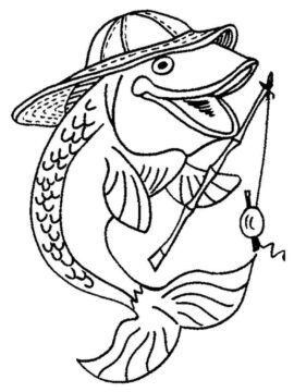 Dibujo de Pescador Pescando para Colorear