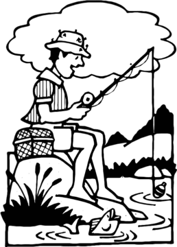 Dibujo de Paisaje de Pesca para Colorear