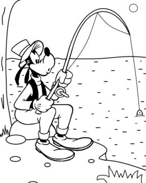 Dibujo de Pesca con Tom para Colorear
