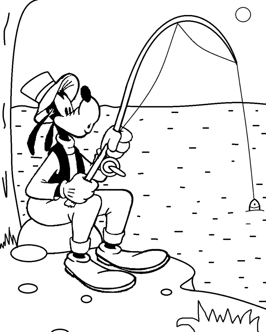 Dibujo de Pesca con Tom para Colorear