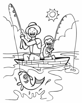 Dibujo de Pesca Divertida para Colorear