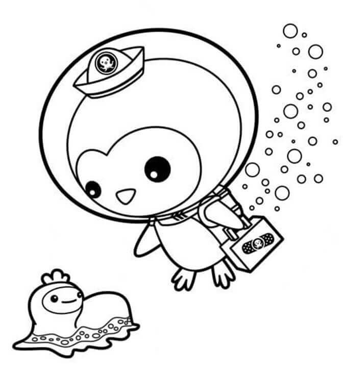Dibujo de Peso Octonautas y Animal Marino para Colorear
