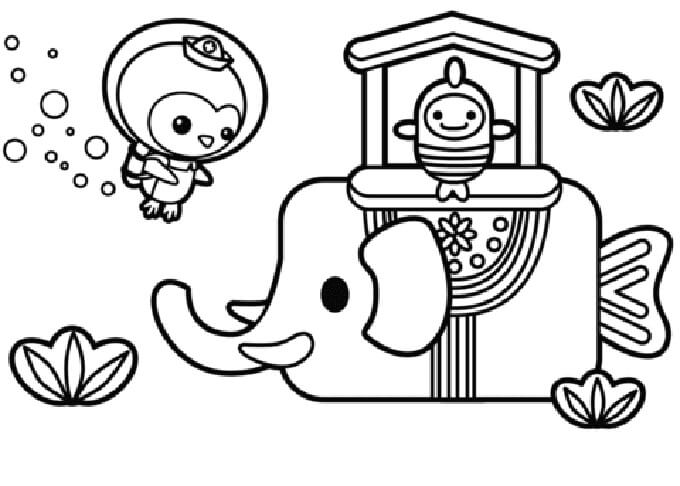 Dibujo de Peso y el Elefante 1 para Colorear