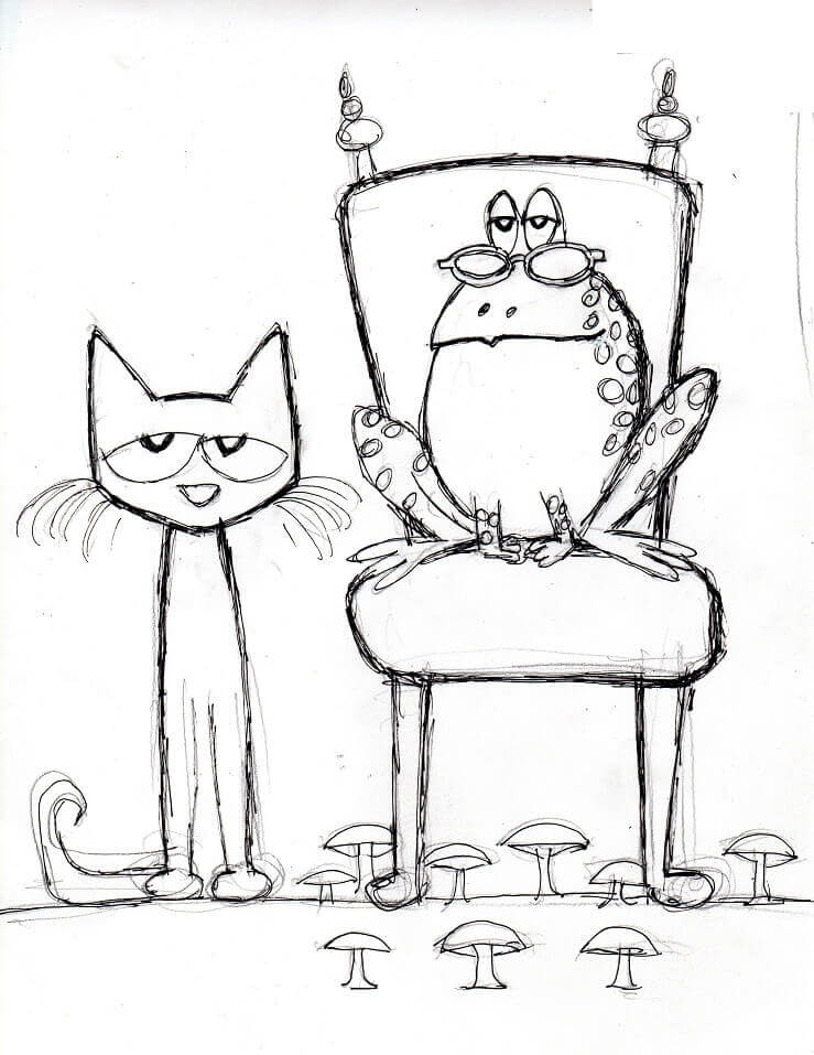 Dibujo de Boceto Pete el Gato para Colorear