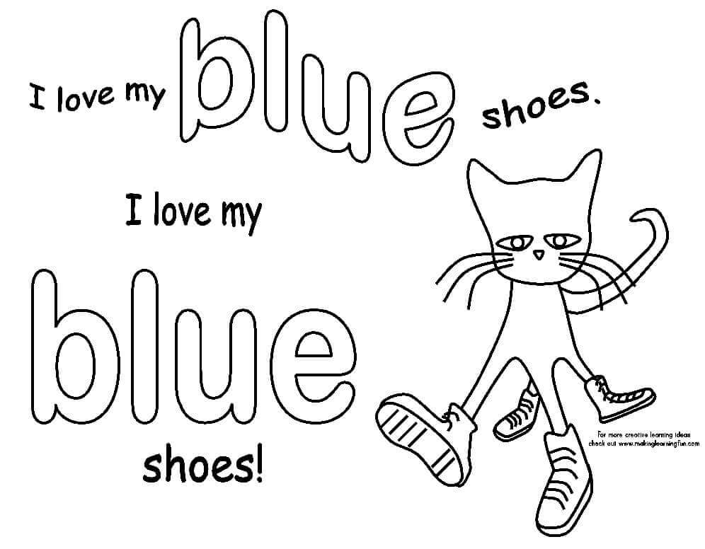 Dibujo de Pete el Gato Caminando para Colorear