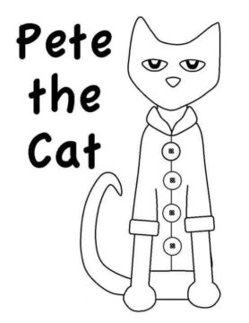 Dibujo de Pete el Gato Sentado para Colorear