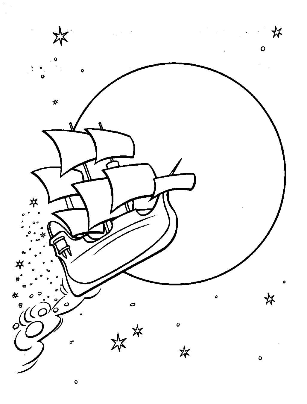 Dibujo de Nave Voladora para Colorear
