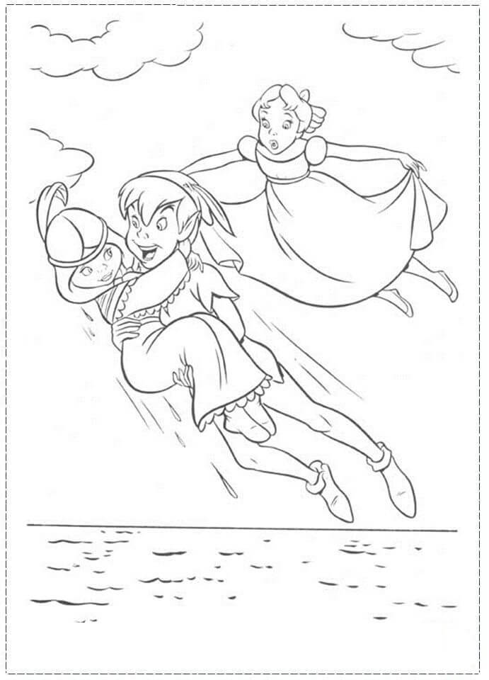 Dibujo de Peter Pan Divertido para Colorear