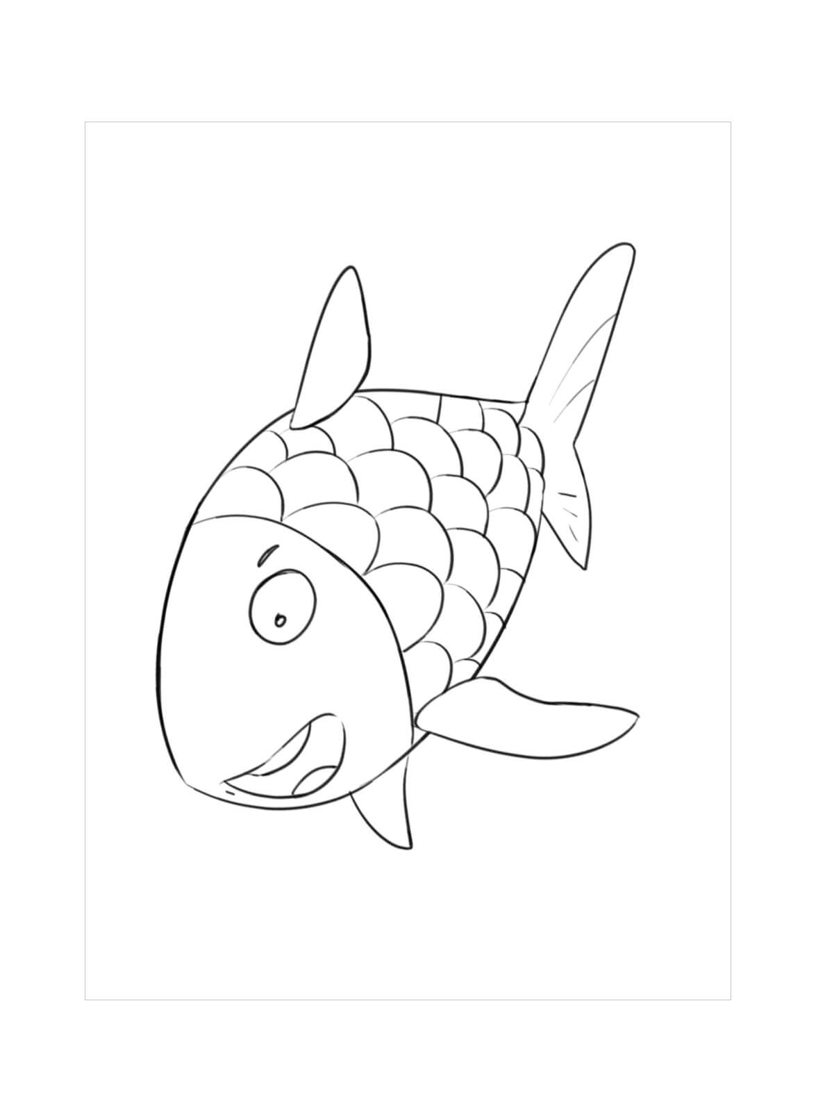 Dibujo de Gran Pez arcoíris para Colorear