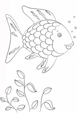 Dibujo de Pez arcoíris Simple para Colorear