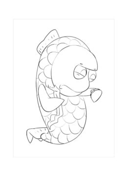 Dibujo de Pez arcoíris de Dibujos Animados para Colorear