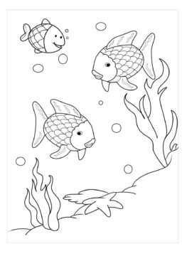 Dibujo de Tres Peces arcoíris para Colorear