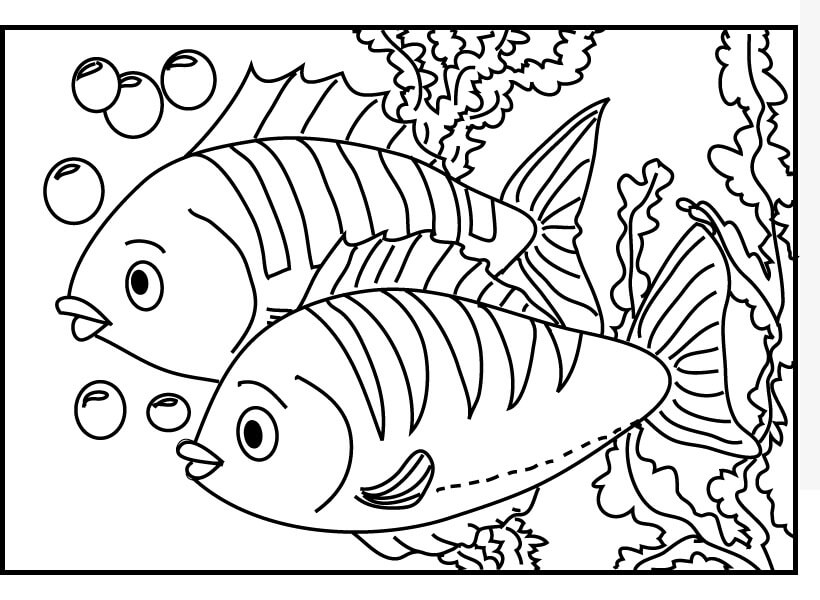 Dibujo de Dos Peces para Colorear