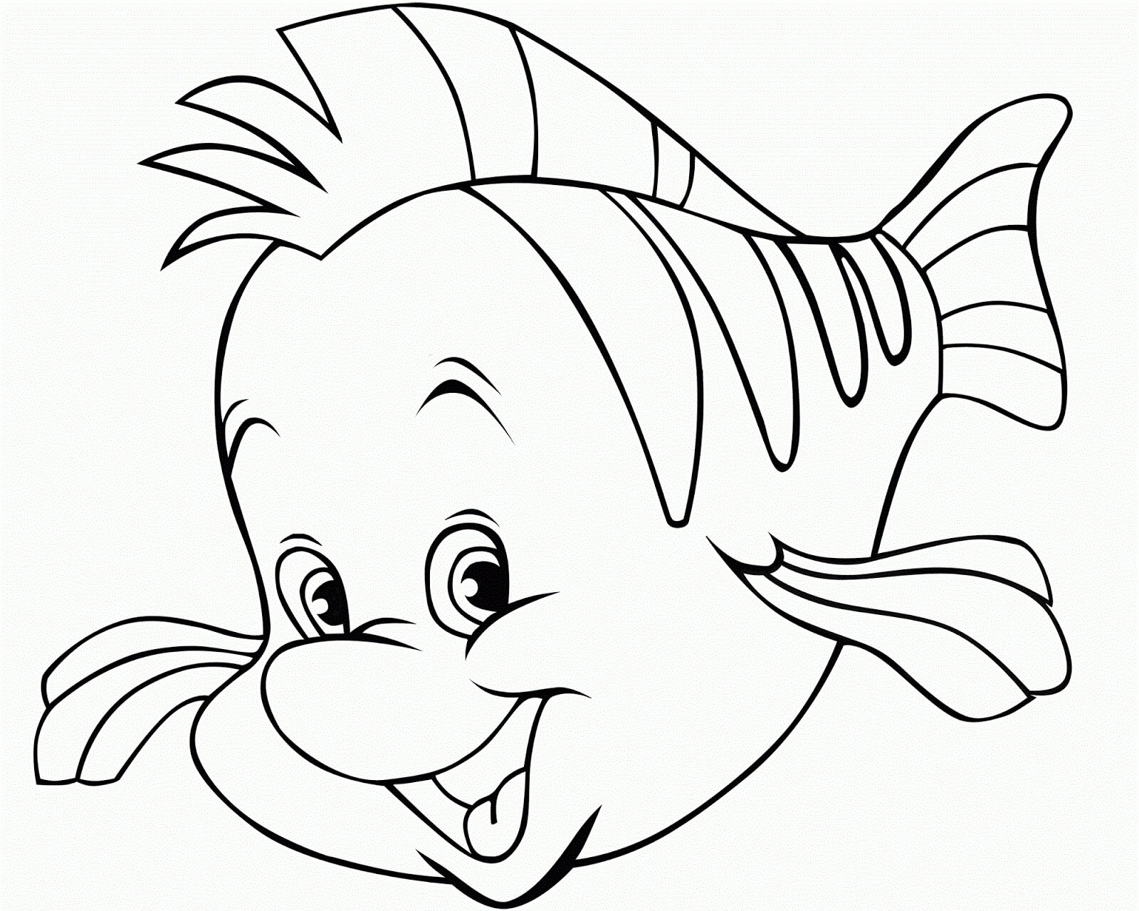 Dibujo de Pescado Divertido de Dibujos Animados para Colorear