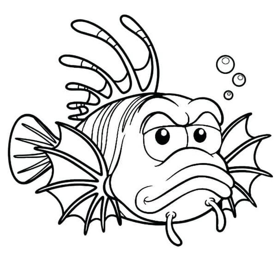 Dibujo de Pescado Divertido para Colorear